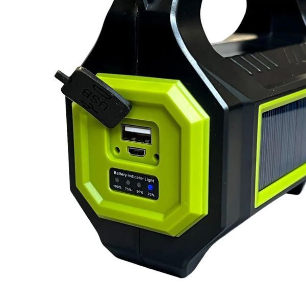 Ручной фонарь 3в1 20000 мАч, с USB, солнечной панелью и Power Bank, 30 Вт, HEL-T9 / Ручной аккумуляторный фонарик 234563915 фото