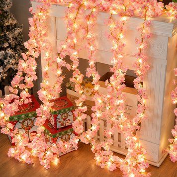 Гірлянда Сакура, на батарейках, 5м, 50LED, Теплий білий / Лед гірлянда / Світлодіодна гірлянда в кімнату 234673235 фото