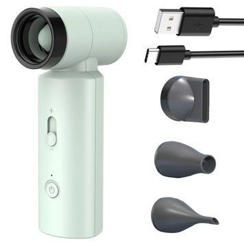 Смарт-фен на аккумуляторе от USB, 4500мАч, 55Вт, Зеленый / Беспроводной турбовентилятор / Фен аккумуляторный 234572851 фото