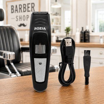 Аккумуляторный триммер для бороды и усов, 5Вт, от USB, Rozia HQ243, Черный / Беспроводная машинка для стрижки / Триммер мужской 234596052 фото