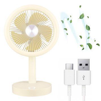 Настільний вентилятор з регулюванням висоти та USB, YS2282, Жовтий / Акумуляторний міні вентилятор 23457947001 фото