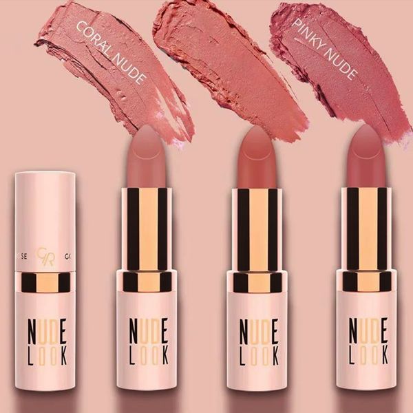 Матова помада для губ Rose Nude Look Perfect Matte Lipstick, 1 Coral Nude / Нюдова губна помада 234567649 фото