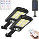 Комплект 2шт Вуличний ліхтар на сонячній батареї + пульт, Solar Light BL BK120-6COB / Світильник з датчиком руху 123462416+123462416 фото 1