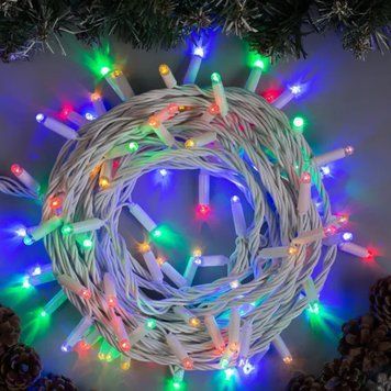 Гирлянда Бахрома, от сети, 10м, 100LED, Разноцветный / Уличная светодиодная гирлянда / Гирлянда штора на окно 23456431302 фото