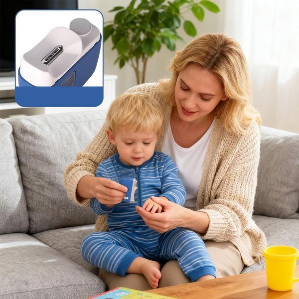 Електричний пристрій для зняття лаку, від USB, Синій / Електропилка для нігтів / Акумуляторні кусачки 234587260 фото