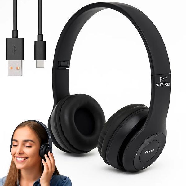 Бездротові навушники з плеєром, MDR P47+BT, Чорний / Накладні навушники bluetooth / Навушники бездротові 123460018 фото Бездротові навушники з плеєром, MDR P47+BT, Чорний / Накладні навушники bluetooth / Навушники бездротові 123460018 фото