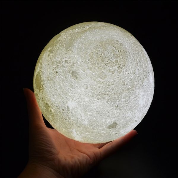 Настільний світильник нічник від USB, 3D Magic LED Moon / Сенсорна лампа з пультом у вигляді місяця 123460932 фото