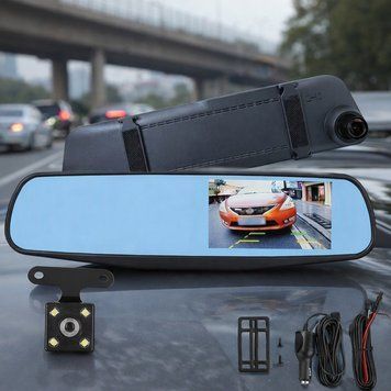 Дзеркало відеореєстратор автомобільний 1080р, 4.3", DVR 711 / Дзеркало заднього виду з відеореєстратором / Автореєстратор 234591708 фото