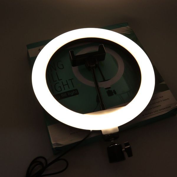 Кільцева лампа 26 см Ring Fill Light + Штатив 0,66-2 м + Пульт для селфі / Світлодіодна LED лампа із кріпленням для телефону 123460040(цей артикул вірний) фото