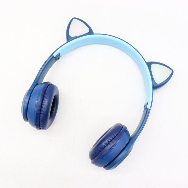 Беспроводные Bluetooth наушники с кошачьими ушками и подсветкой Cat Miu Star P47 Синие / Детские наушники 23456529101 фото Беспроводные Bluetooth наушники с кошачьими ушками и подсветкой Cat Miu Star P47 Синие / Детские наушники 23456529101 фото