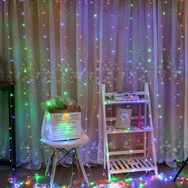 Светодиодная гирлянда Штора от сети, 3х2м, 200LED, Разноцветный / Гирлянда занавес на окно / Новогодняя гирлянда 23458184901 фото
