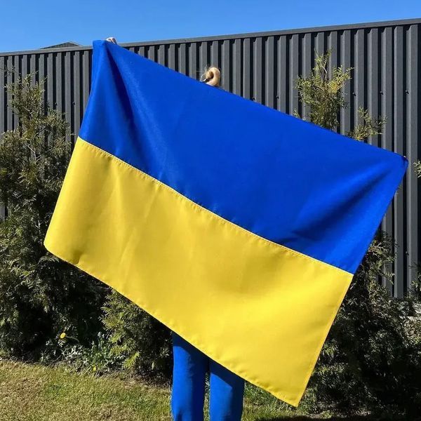 Великий прапор України 135х90см (габардин) / Український прапор тканинний / Державний прапор Український 234584095 фото