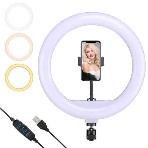 Кільцева лампа 26 см Ring Fill Light + Штатив 0,66-2 м + Пульт для селфі / Світлодіодна LED лампа із кріпленням для телефону 123460040(цей артикул вірний) фото