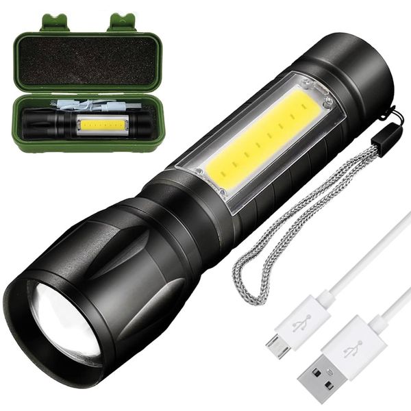 Ручной фонарик на аккумуляторе + кейс, с USB, Police BL 511 COB / Светодиодный LED фонарь 123462757 фото