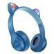 Беспроводные Bluetooth наушники с кошачьими ушками и подсветкой Cat Miu Star P47 Синие / Детские наушники 23456529101 фото 4
