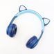 Беспроводные Bluetooth наушники с кошачьими ушками и подсветкой Cat Miu Star P47 Синие / Детские наушники 23456529101 фото 8