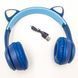Беспроводные Bluetooth наушники с кошачьими ушками и подсветкой Cat Miu Star P47 Синие / Детские наушники 23456529101 фото 1