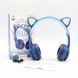 Беспроводные Bluetooth наушники с кошачьими ушками и подсветкой Cat Miu Star P47 Синие / Детские наушники 23456529101 фото 10