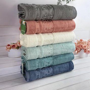 Бамбуковые полотенца, 6 шт/уп., 50x90 см., Cestepe Bambuk Uliyana / Набор махровых полотенец / Комплект полотенец 345601887 фото
