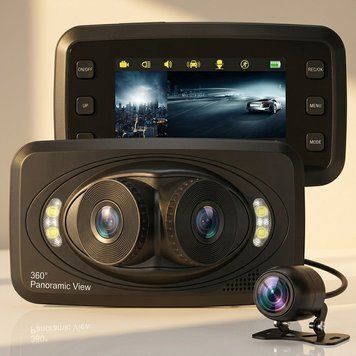 Автомобільний відеореєстратор із камерою заднього огляду, PanoraMic H6000, Чорний / Реєстратор для авто / Автореєстратор 234599888 фото