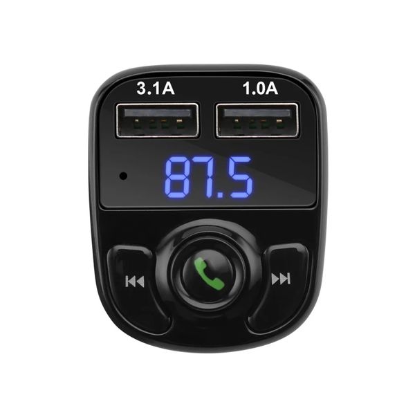 Автомобільний FM модулятор з Bluetooth, CAR X8 BT / ФМ-трансмітер в машину для відтворення музики через блютуз 123464423 фото