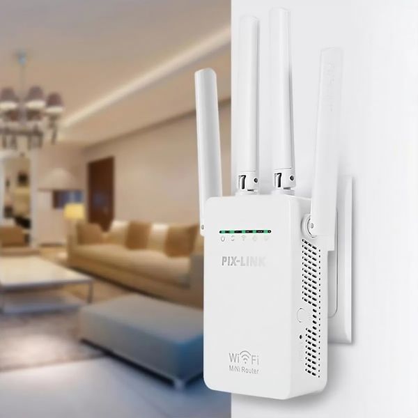 Усилитель сигнала Wi-Fi 300 Mbps на 4 антенны, питание 220V, PIX-LINK LV-WR09 / Маршрутизатор для дома / Репитер 234566312 фото