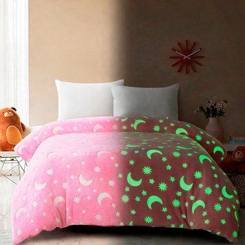 Дитячий плед що світиться 145&times;180 см Magic Blanket, Рожевий / Флісове покривало Зоряне Небо світиться / Теплий плед для дітей 234588192 фото
