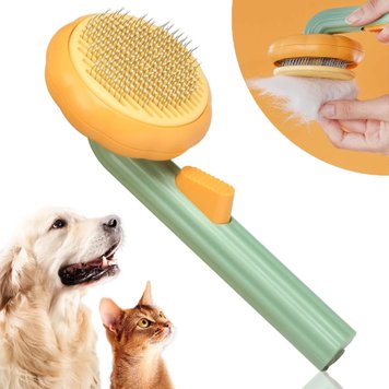 Щітка для вичісування шерсті котів та собак, Pet Tails Brush W26 / Гребінець для тварин з кнопкою 234573195 фото