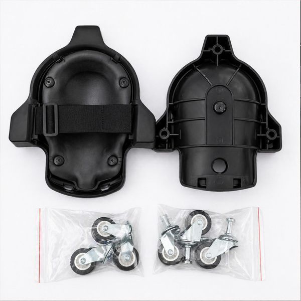 Строительные наколенники с поворотными колесами ABS, EVA, 3 колеса, Черный / Роликовые наколенники / Наколенники с роликами 234593183 фото