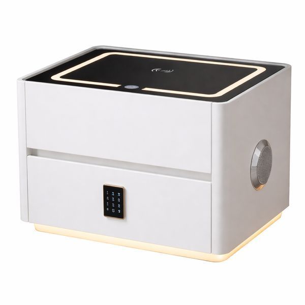 Приліжкова тумбочка з USB, датчиком освітлення, Bluetooth, 48х47х39см, Білий / Смарт тумбочка / Тумбочка приліжкова 234587068 фото