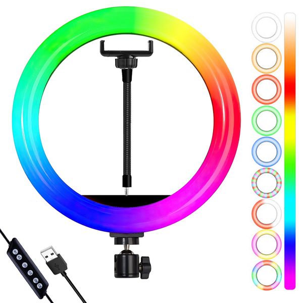 Кільцева RGB лампа 26 см, MJ260 Soft Ring Light / Світлодіодна лампа для селфі 234562091 фото