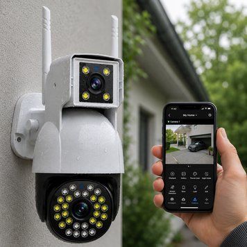 Уличная IP камера видеонаблюдения, WiFi, 3Мп, SC01, Белый / Камера наблюдения / Видеокамера поворотная 234596419 фото