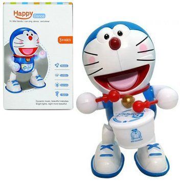 Інтерактивна іграшка зі світломузикою, Кіт з барабаном, Dancing Happy Doraemon / Дитяча іграшка танцююча 234570620 фото