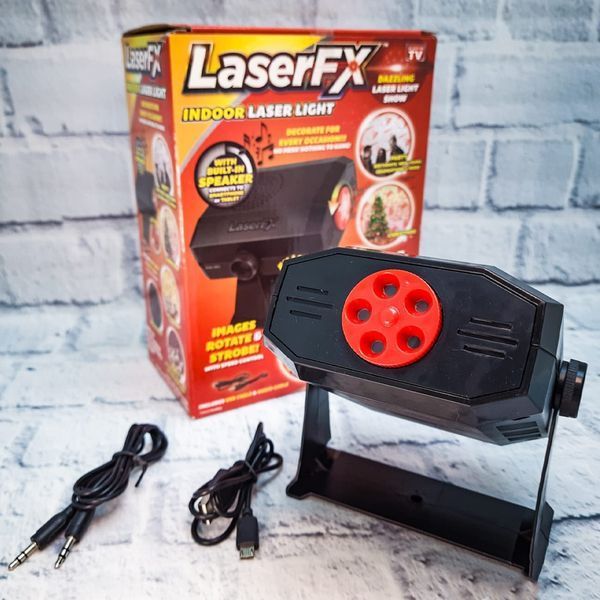 Лазерний проектор Laser FX, 5 картриджів під різні свята / Новорічний вуличний проектор з динаміком 234567946 фото