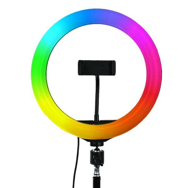 Кільцева лампа 30 см, від USB, MJ 300 Soft Ring Light + Штатив 0,66-2 м + Пульт для селфі / Світлодіодна LED лампа / Кільцева RGB лампа з тримачем для телефону 234561666(цей артикул вірний) фото