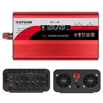 Перетворювач напруги 12-220V, 3000W, (2х220В, Type-C, USB) / Автомобільний інвертор постійного струму / Інвектор 234591908 фото