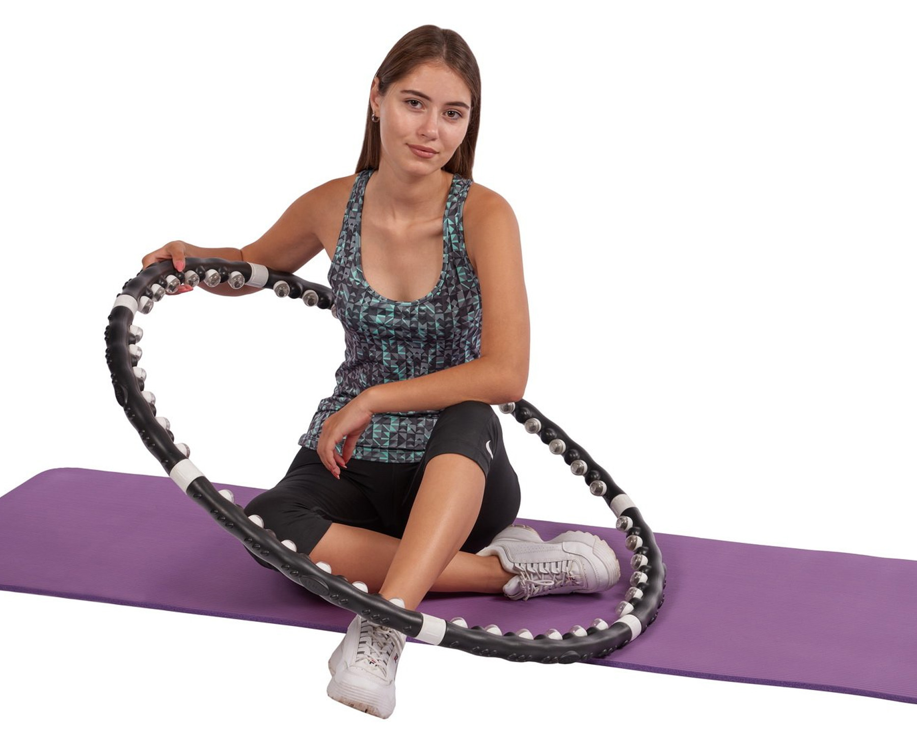 Купить Массажный обруч хулахуп с магнитами, Massaging Hoop Exerciser /  Спортивный обруч для похудения с массажными роликами 123457618 в интернет  магазине Loco