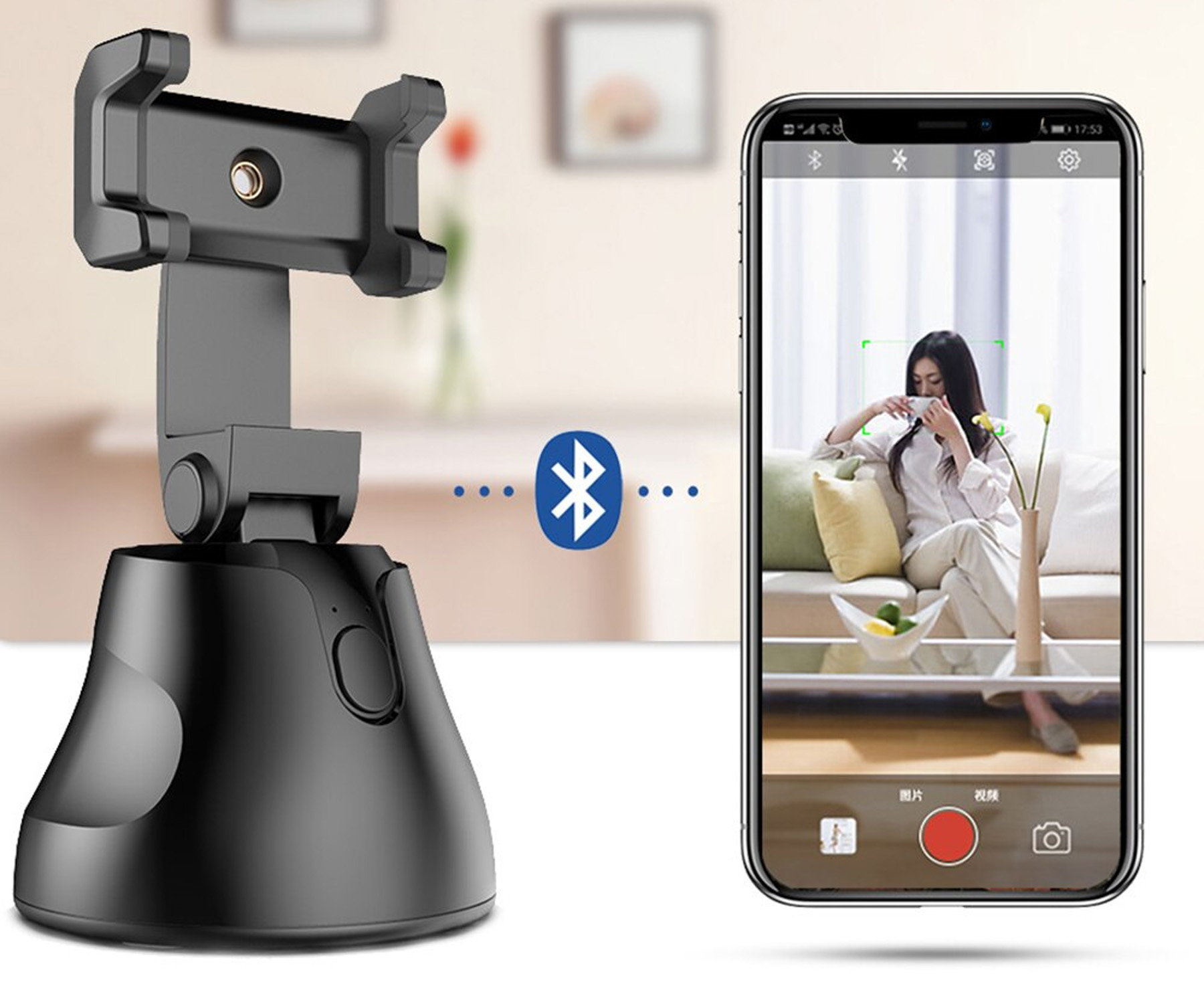 Купить Смарт штатив для телефона с датчиком движения Holder Robot Cameraman  360 / Умный настольный держатель для блоггеров 234562817 в интернет  магазине Loco